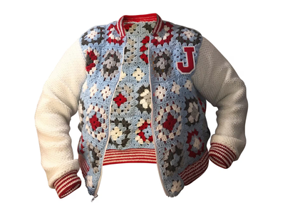 Granny Square Letterman Jacket Crochet Pattern