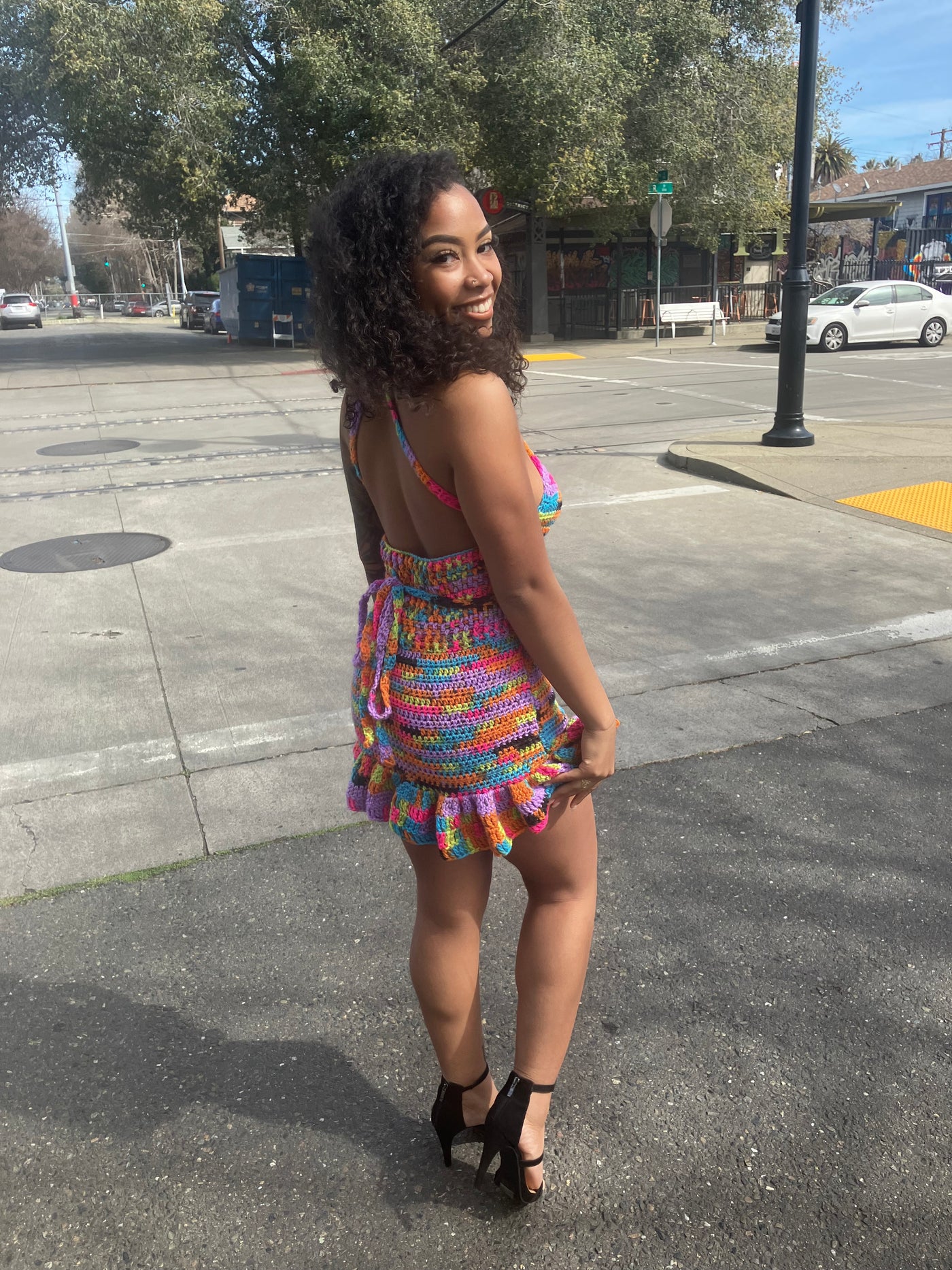 Graffiti Convertible Halter Mini Dress Crochet Pattern