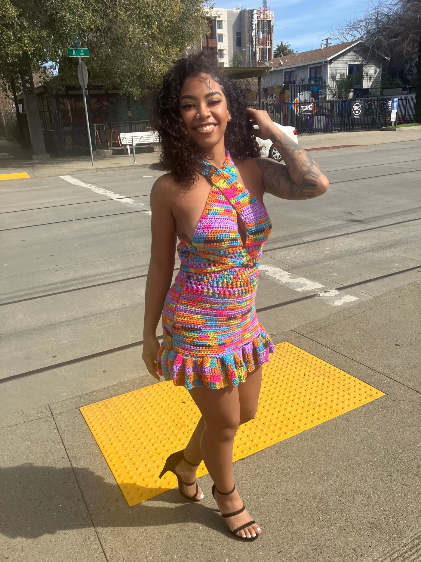 Graffiti Convertible Halter Mini Dress Crochet Pattern