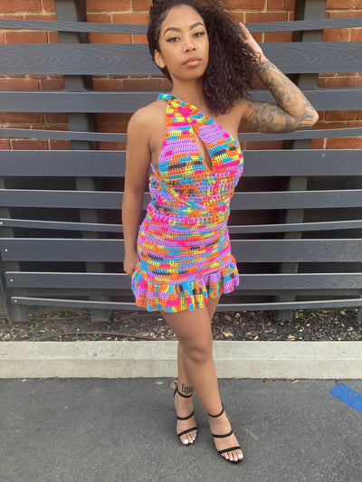 Graffiti Convertible Halter Mini Dress Crochet Pattern