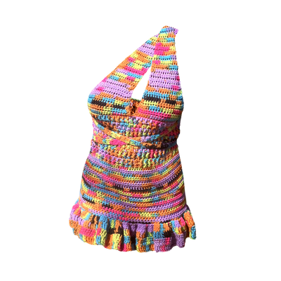 Graffiti Convertible Halter Mini Dress Crochet Pattern