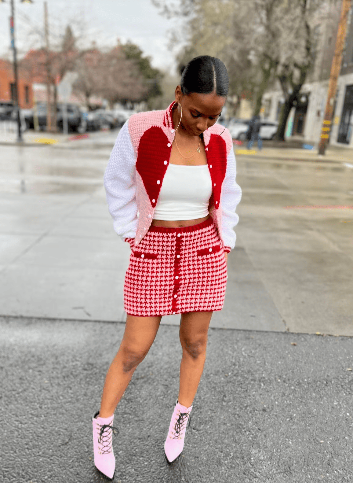 Cropped Sweetheart Varsity Jacket Crochet Pattern