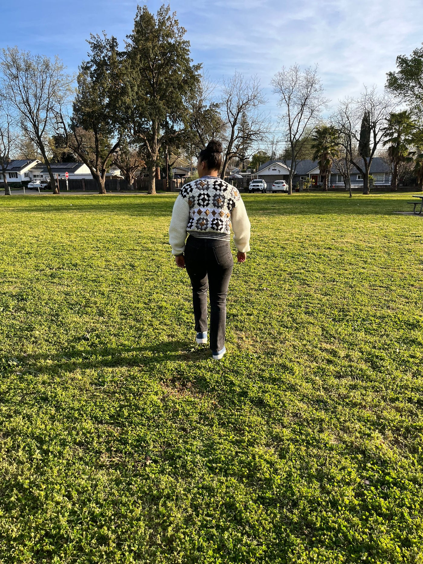 Cropped Granny Square Varsity Jacket Crochet Pattern