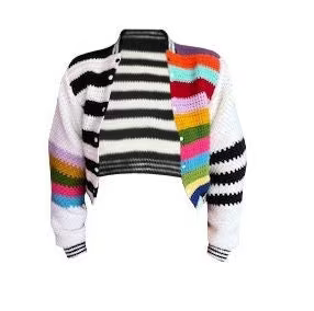 Cropped Striped Varsity Jacket Crochet Pattern